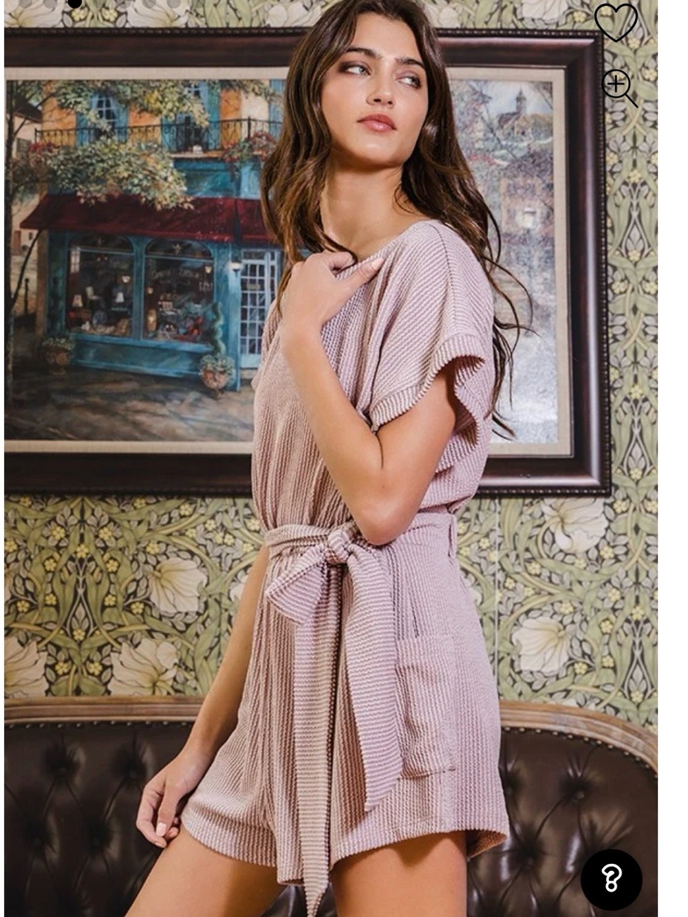 PinkBlush Chic Mauve Belted Romper